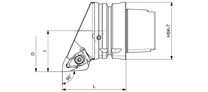 مشخصات ابزار تراشکاری HSK-T مدل DWLNR | DWLNL 95°/80°