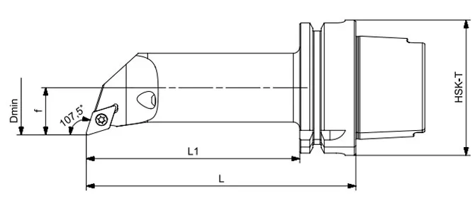 مشخصات ابزار تراشکاری HSK-T مدل LONG SDQCR | SDQCL 107.5°/55°